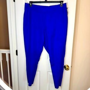 Calvin Klein Linen Blend Ankle Pants Cerulean Electric Royal Blue NWOT Size 16